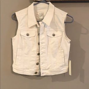 Lauren Conrad White Denim Vest